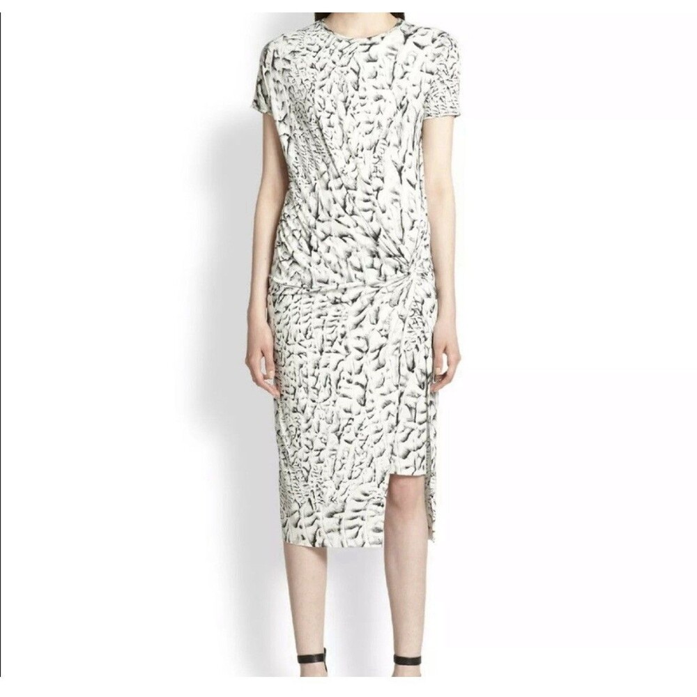 Helmut Lang  WomenStrata Twist-Front Jersey Knit Midi Dress  Animal Print size S